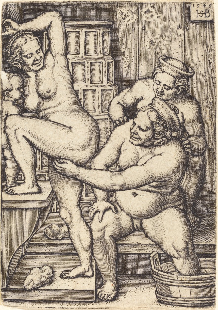 Három nő fürdik alkotó: Sebald Beham