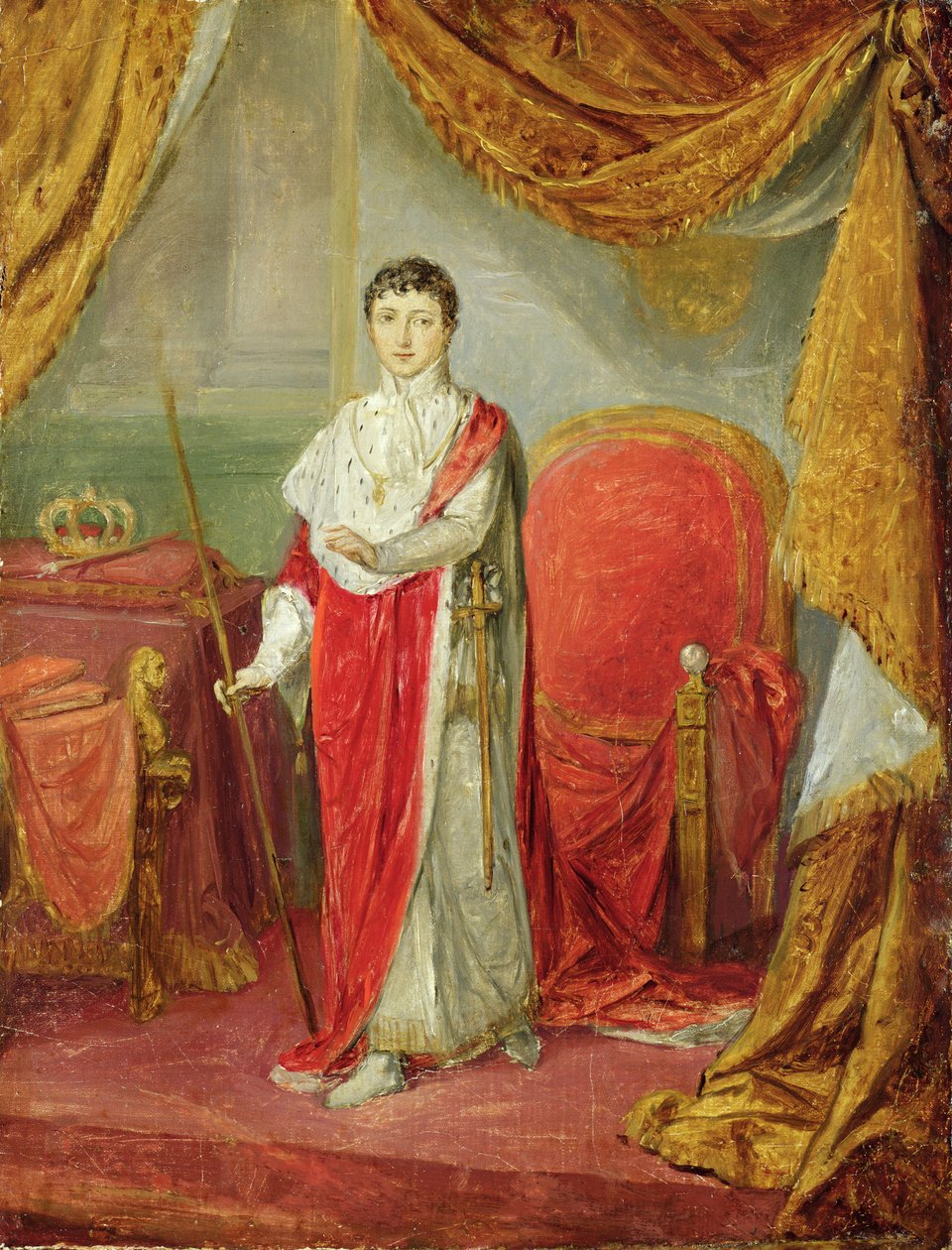 Jeromos király portréja királyi díszben alkotó: Sebastian Weygandt