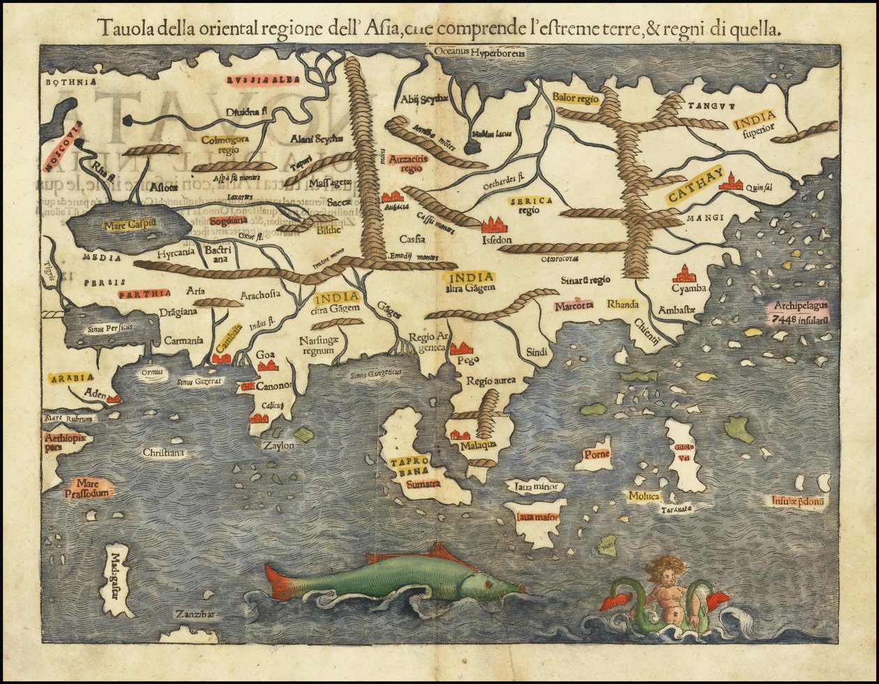 1550-es Ázsia-térkép Sebastian Münster tollából alkotó: Sebastian Munster