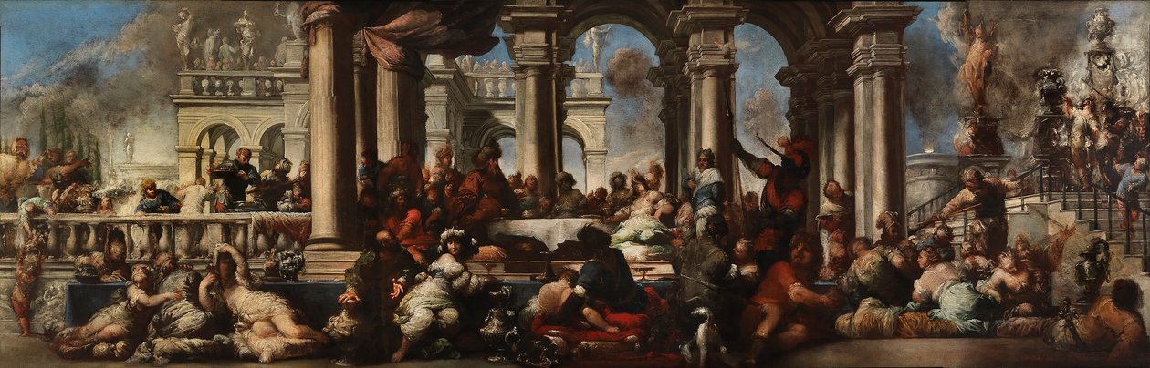 Kleopátra bankettje alkotó: Sebastiano Mazzoni