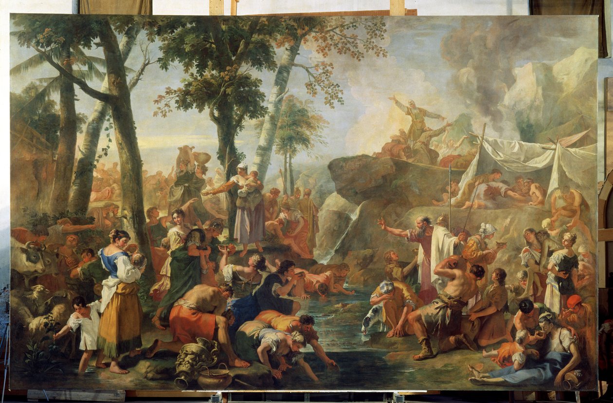Mózes vizet merít a sziklából alkotó: Sebastiano Ricci