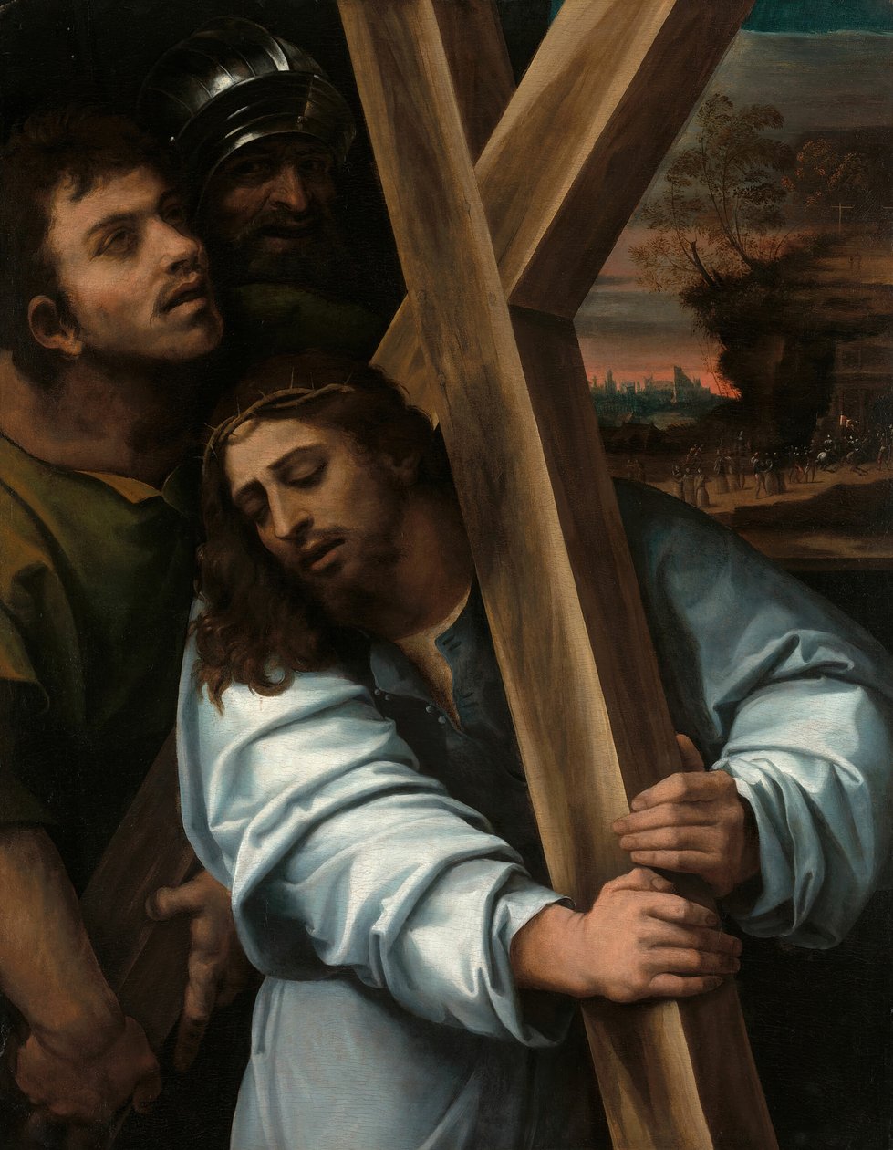 A keresztet vivő Krisztus, 15151517 körül. alkotó: Sebastiano del Piombo