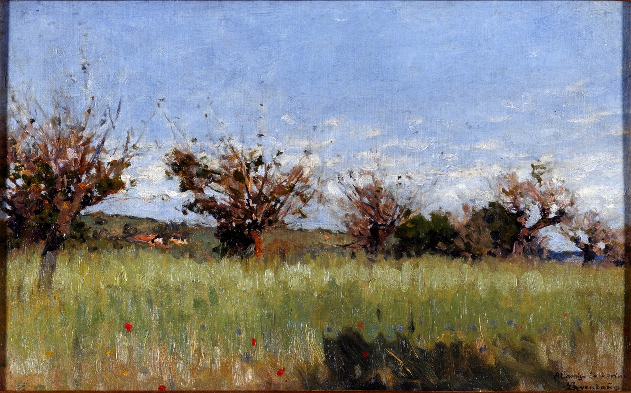 Búzamező eperfával (olaj, vászon alkotó: Serafin Avendano