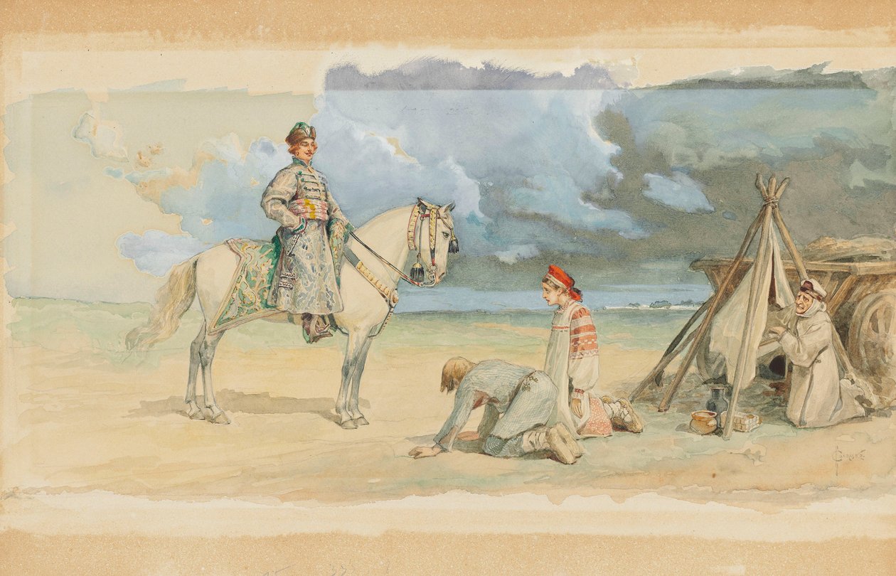 A bojár érkezése. alkotó: Sergei Sergeyevich Solomko