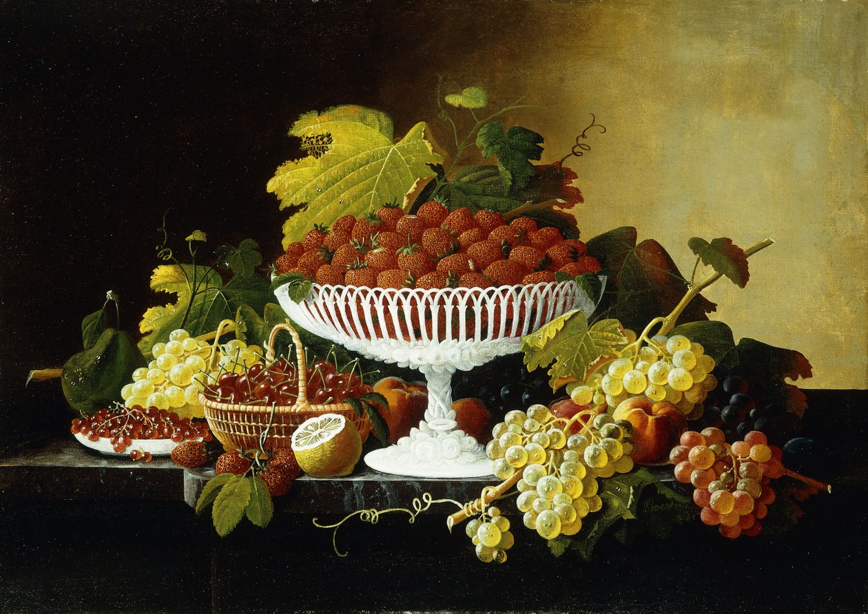 Csendélet eperrel, alkotó: Severin Roesen