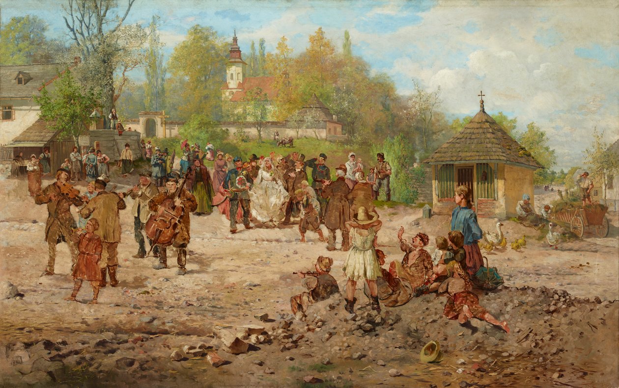 Esküvő Salwatorban (olaj, vászon) alkotó: Seweryn Bieszczad