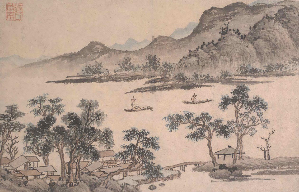 Táj vitorlások. alkotó: Shen Zhou