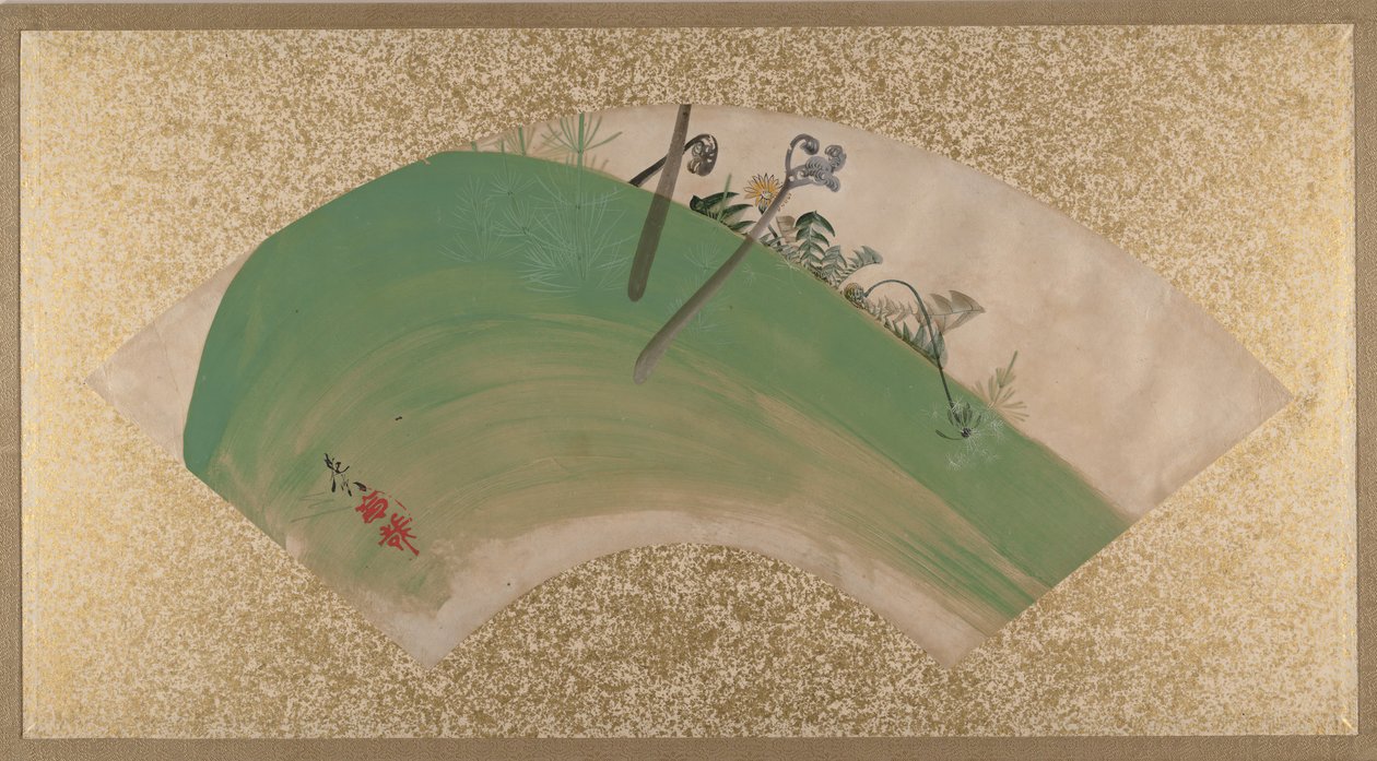 Virágok a füvön, 19. század vége. alkotó: Shibata Zeshin