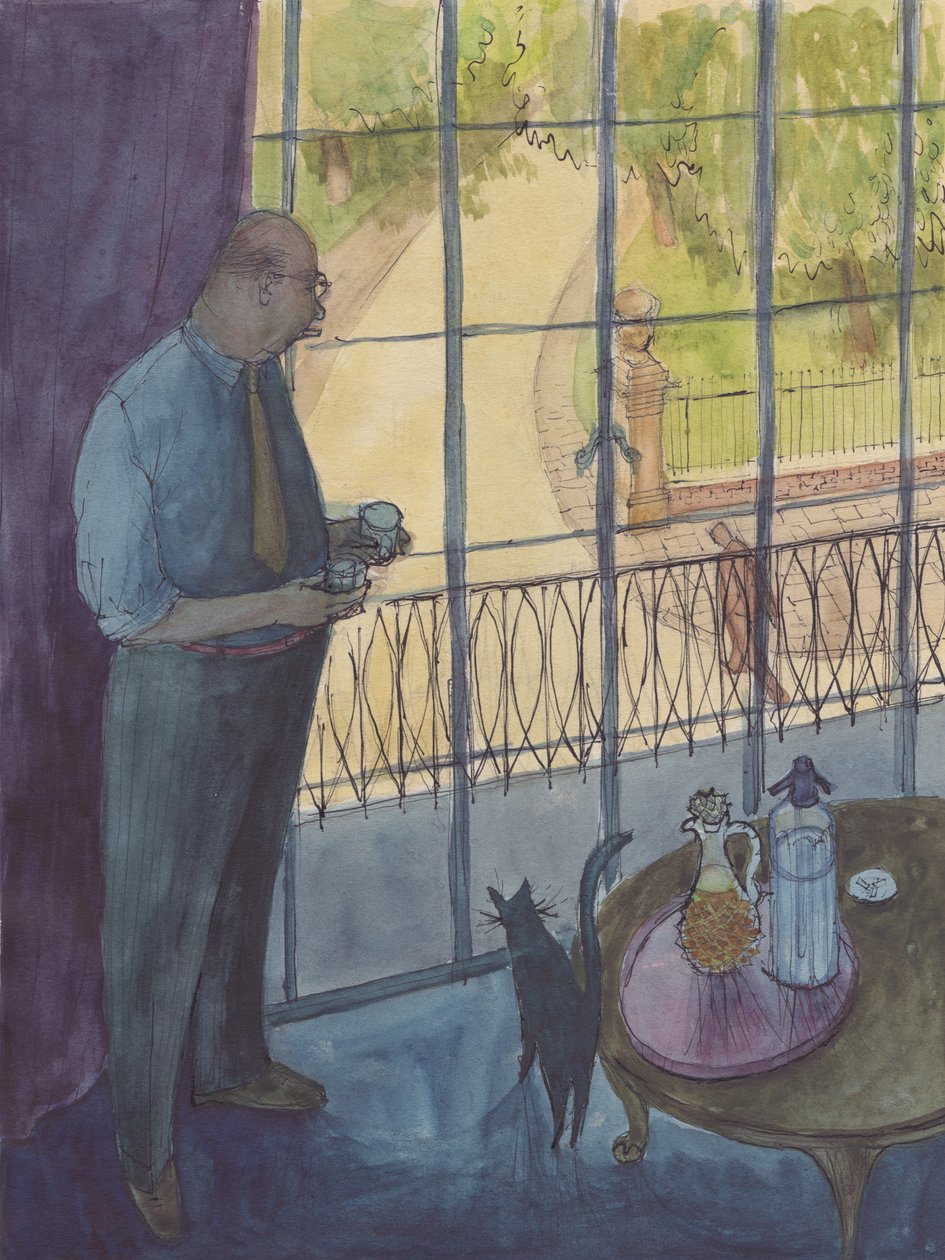 Férfi kinéz az ablakon, 1952. alkotó: Shirley Markham
