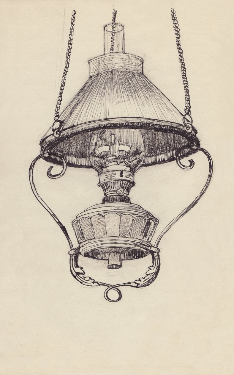 Paraffin lámpa, c1950. alkotó: Shirley Markham