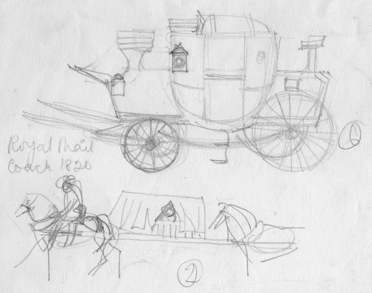 „Royal Mail coach, 1820”, 1950 körül. alkotó: Shirley Markham