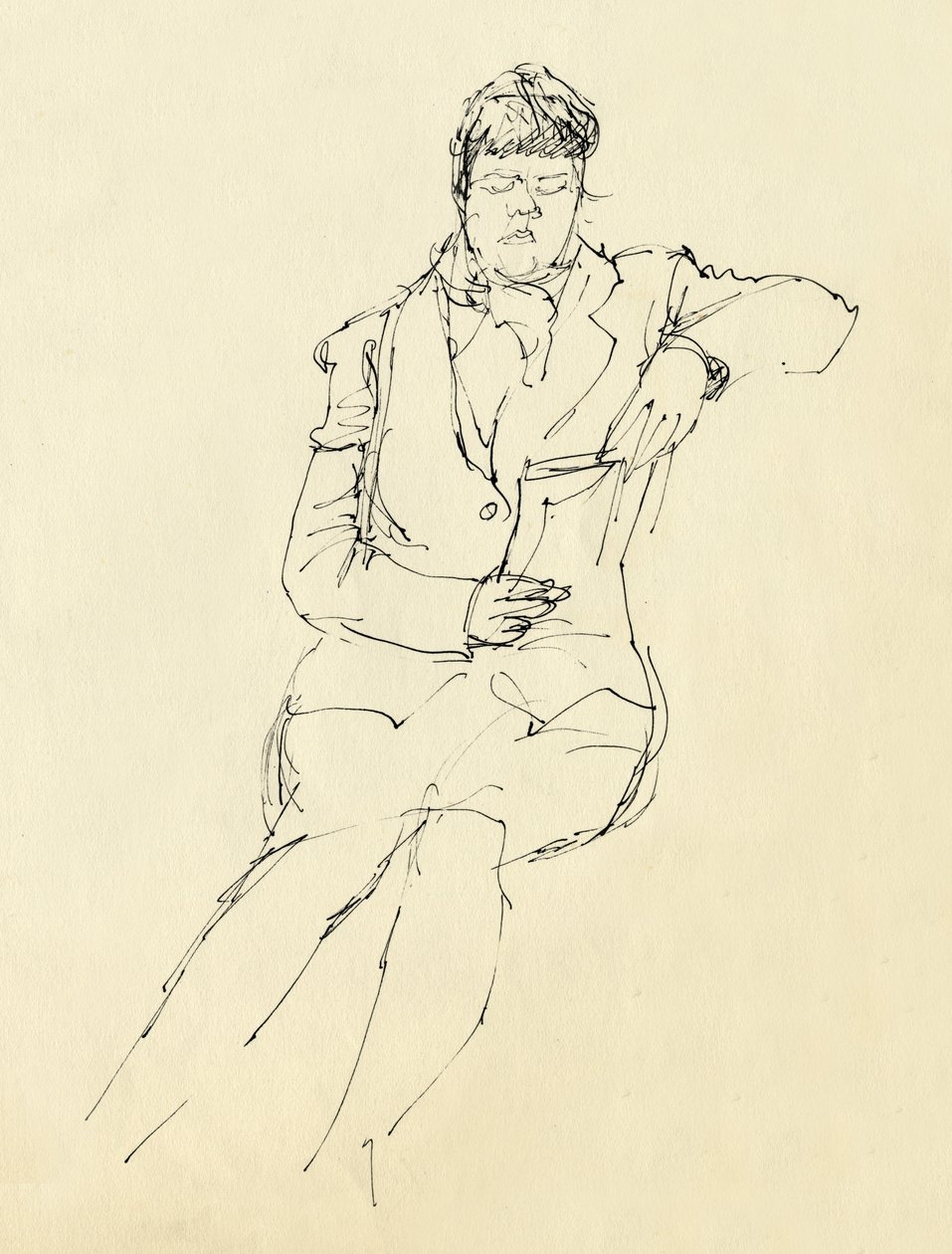 Ülő nő olvas, 1953. alkotó: Shirley Markham