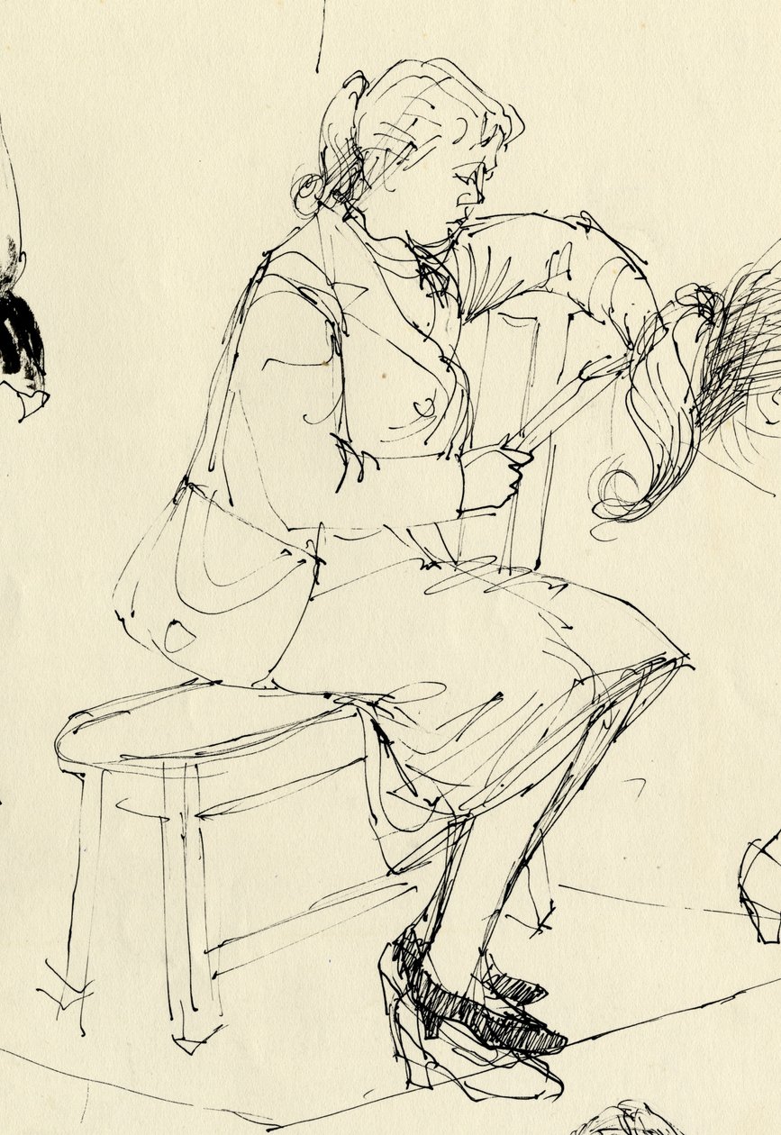 Ülő nő olvas, 1953. alkotó: Shirley Markham