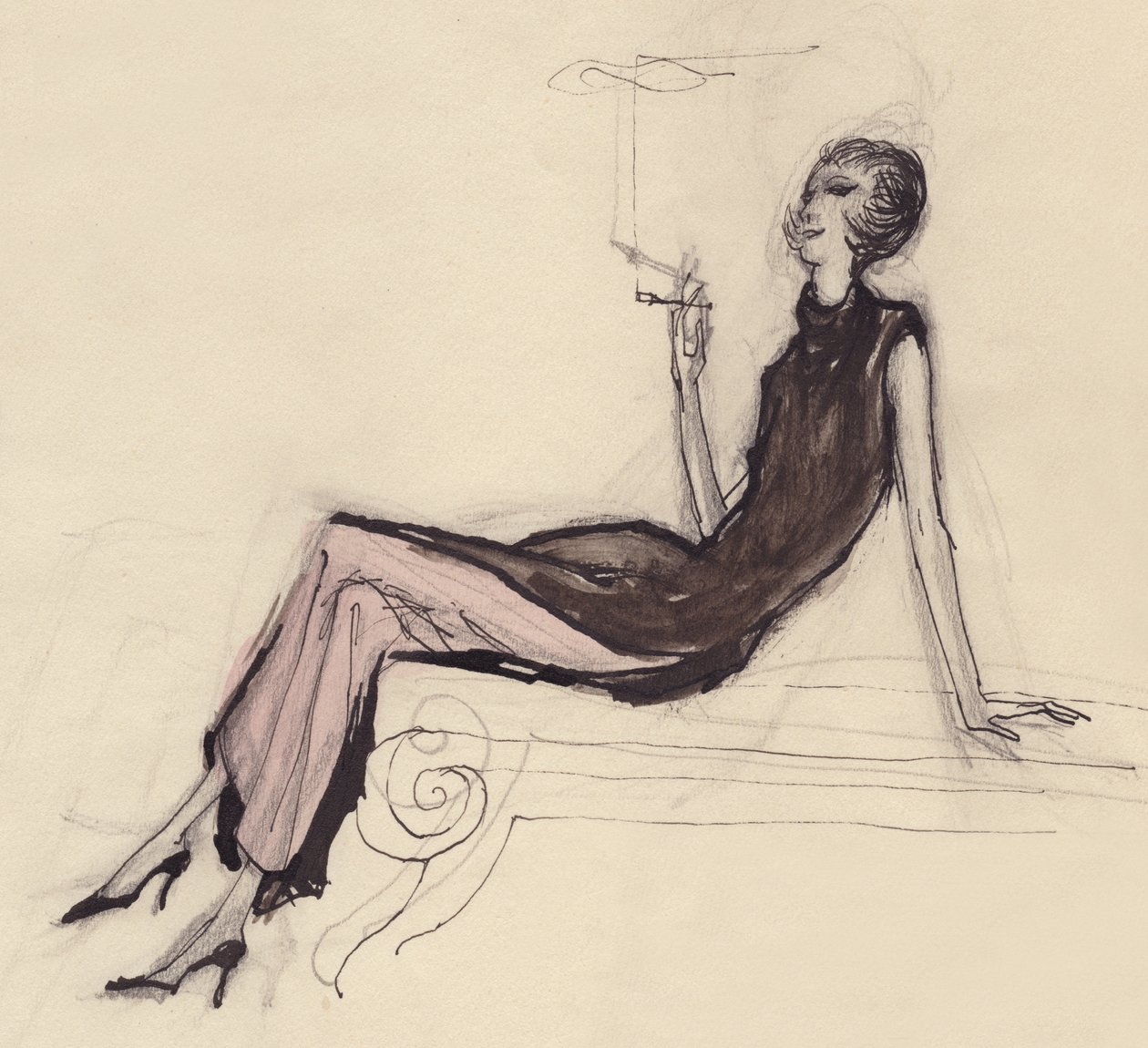 Dohányzó nő, 1950. alkotó: Shirley Markham