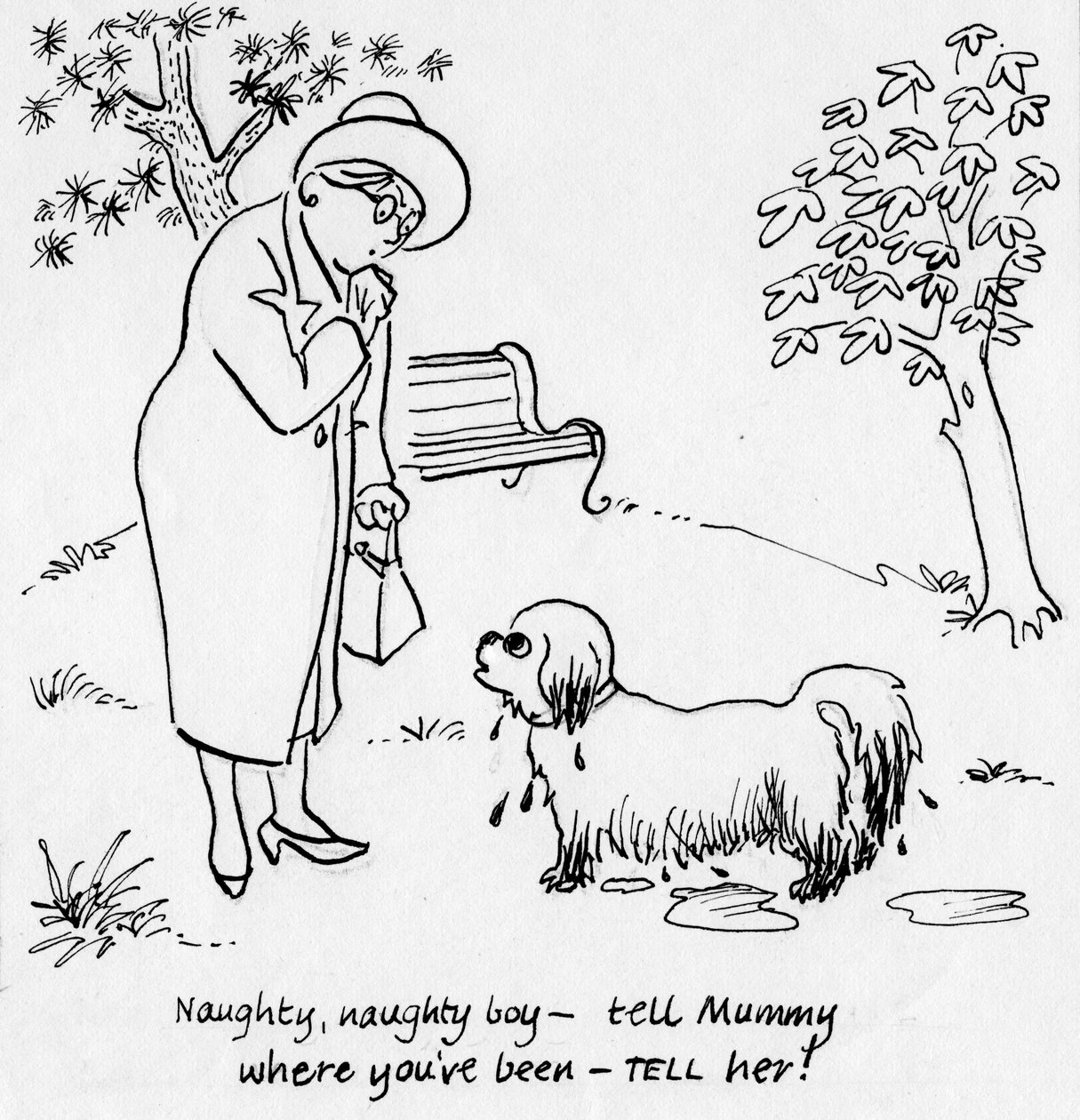 Nő kutyával, 1950. alkotó: Shirley Markham