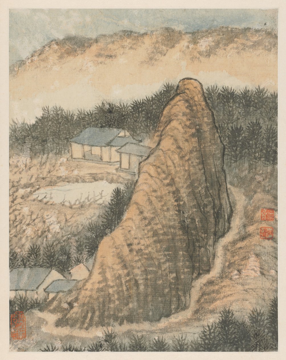 A Qinhuai folyó emlékei, 1642-1707. alkotó: Shitao