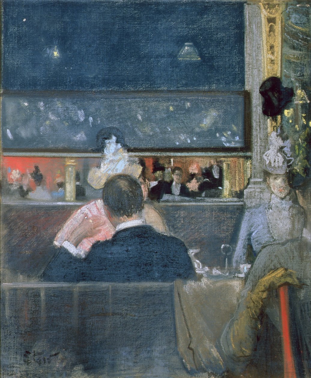 A Cafe Royalban, 1888 (pasztell, vászon) alkotó: Sidney Starr
