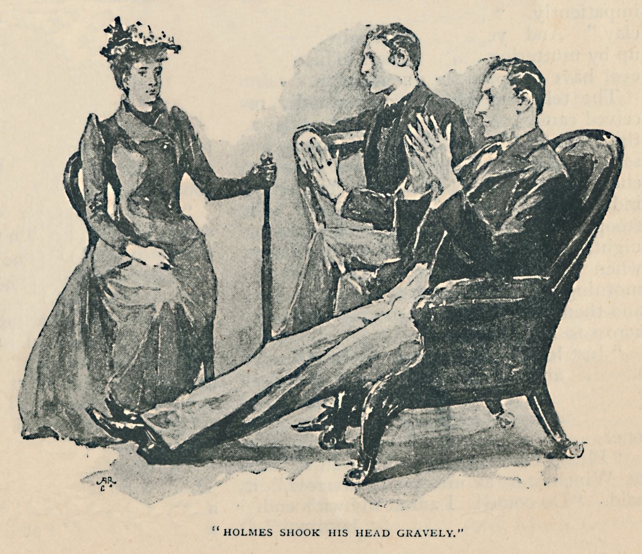 Holmes komolyan megrázta a fejét, 1892 alkotó: Sidney Paget