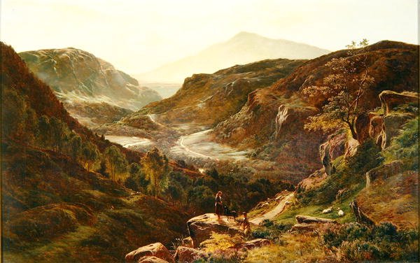Fiú és lány egy csordát gondoznak alkotó: Sidney Richard Percy