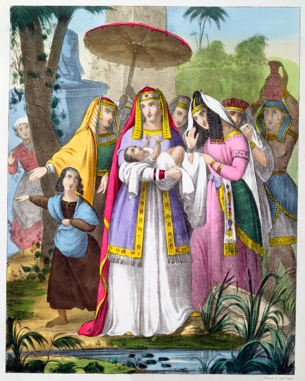 Mózest a fáraó lánya mentette meg, 1870-es évek alkotó: Siegfried Detlev Bendixen
