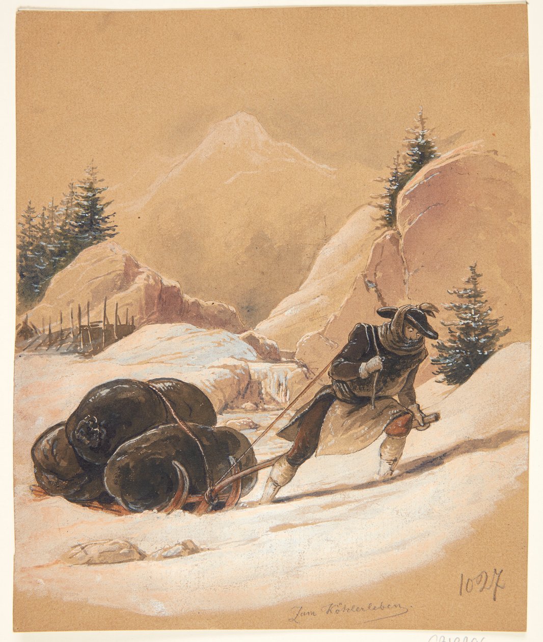 Dán: Férfi szánkóval alkotó: Sigmund Ferdinand Ritter von Perger