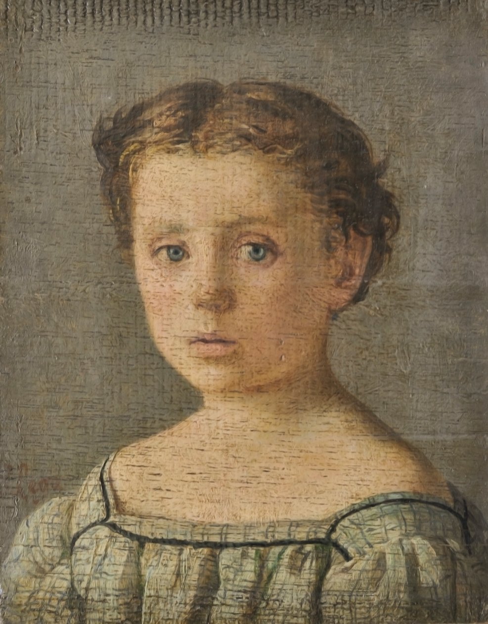 Gyermekportré, 1864-65 körül (olaj, karton) alkotó: Silvestro Lega