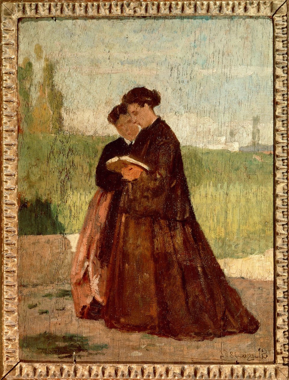 Séta a kertben alkotó: Silvestro Lega