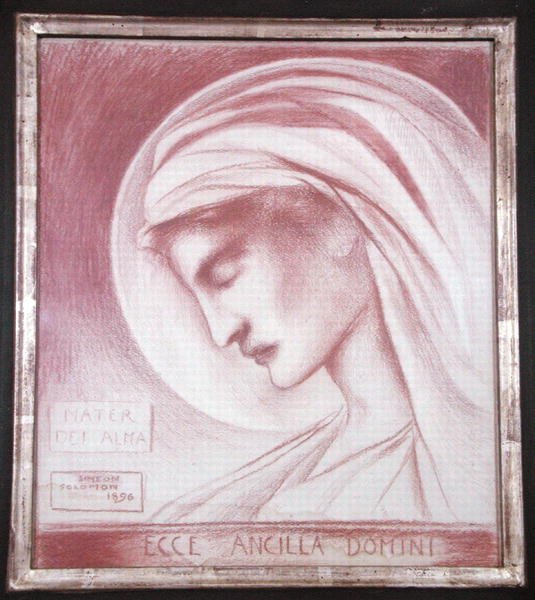 Íme, az Úr szolgálóleánya: Alma Isten Anyja alkotó: Simeon Solomon