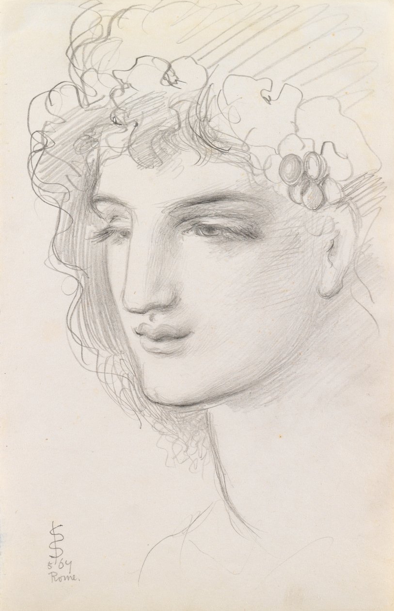 Füzéres fej tanulmánya, 1867 alkotó: Simeon Solomon