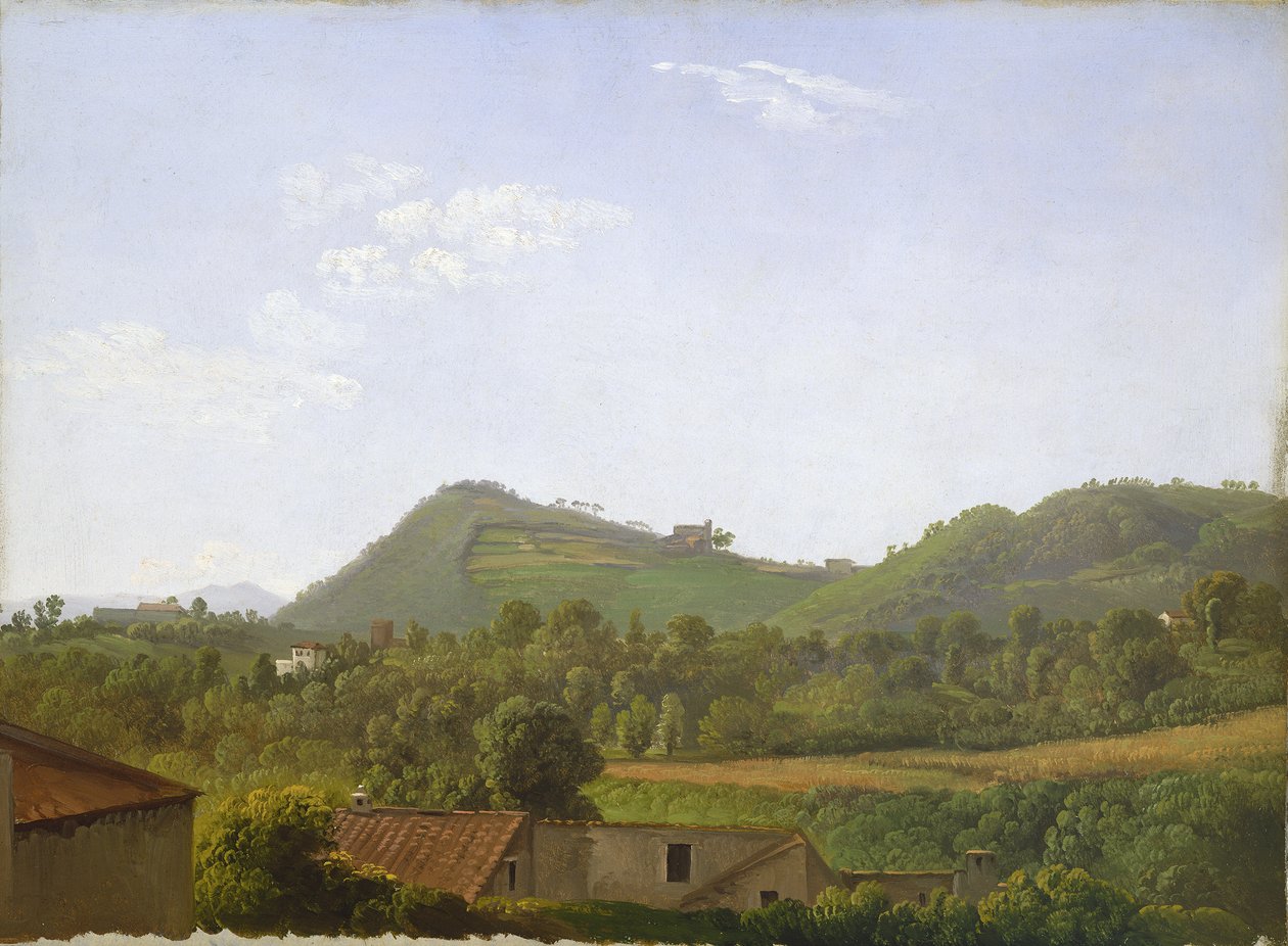 Nápoly melletti kilátás, 1806 körüli (olaj, papír, vászon) alkotó: Simon Alexandre Clément Denis