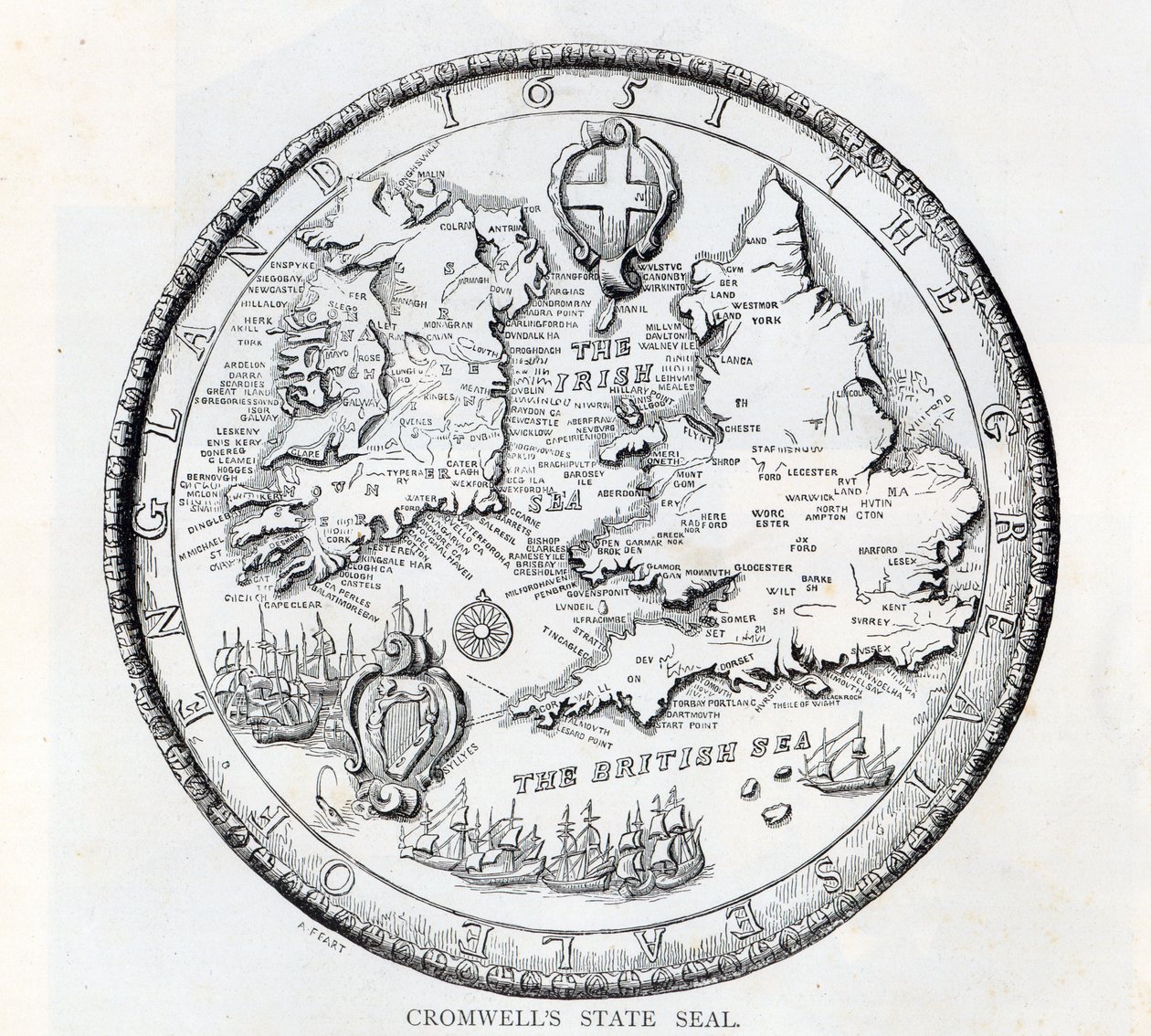 Anglia nagypecsétje a Nemzetközösség idején, 1651 alkotó: Simon Thomas