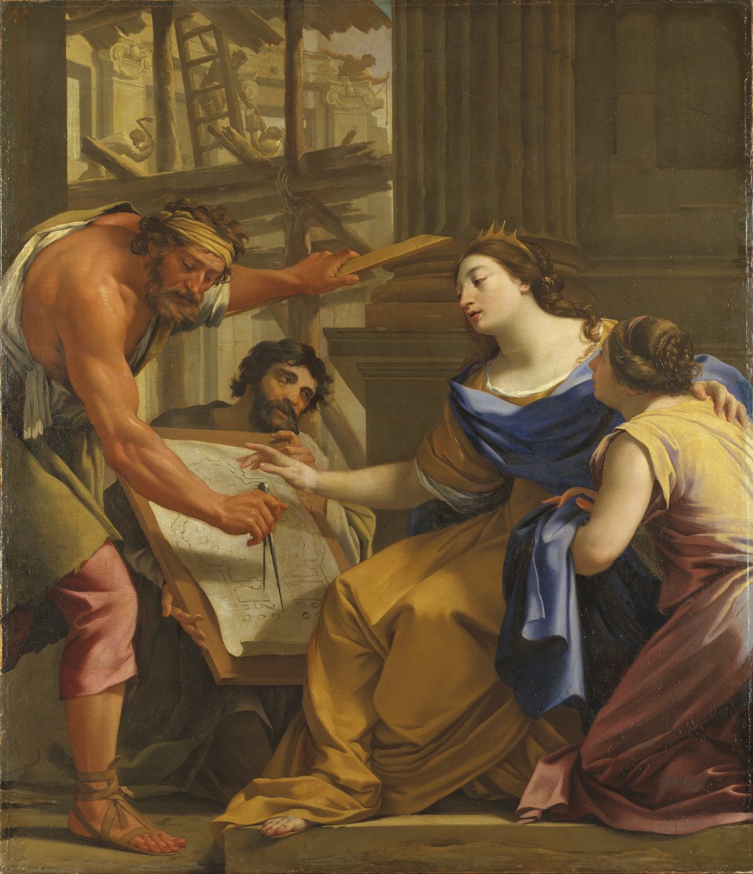 Artemisia Mauzóleum építése, 1640 körül alkotó: Simon Vouet