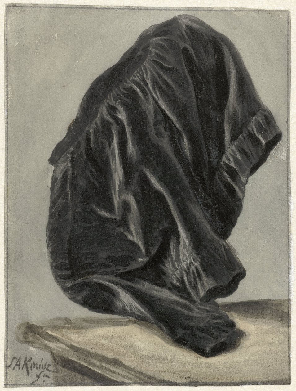 Draperiestudie alkotó: Simon Andreas Krausz