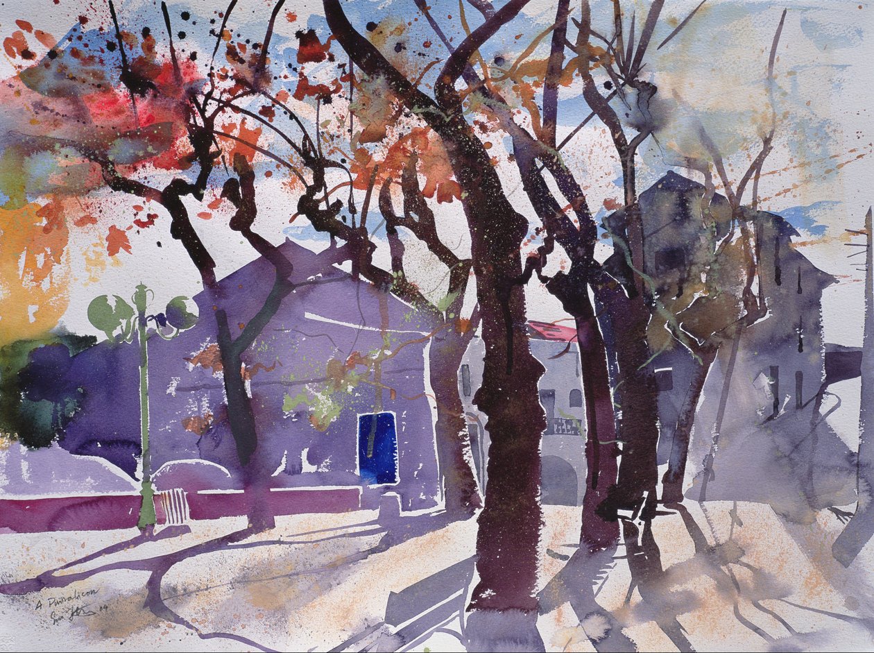A Puissalicon, 2010 Franciaország (akvarell) alkotó: Simon Fletcher