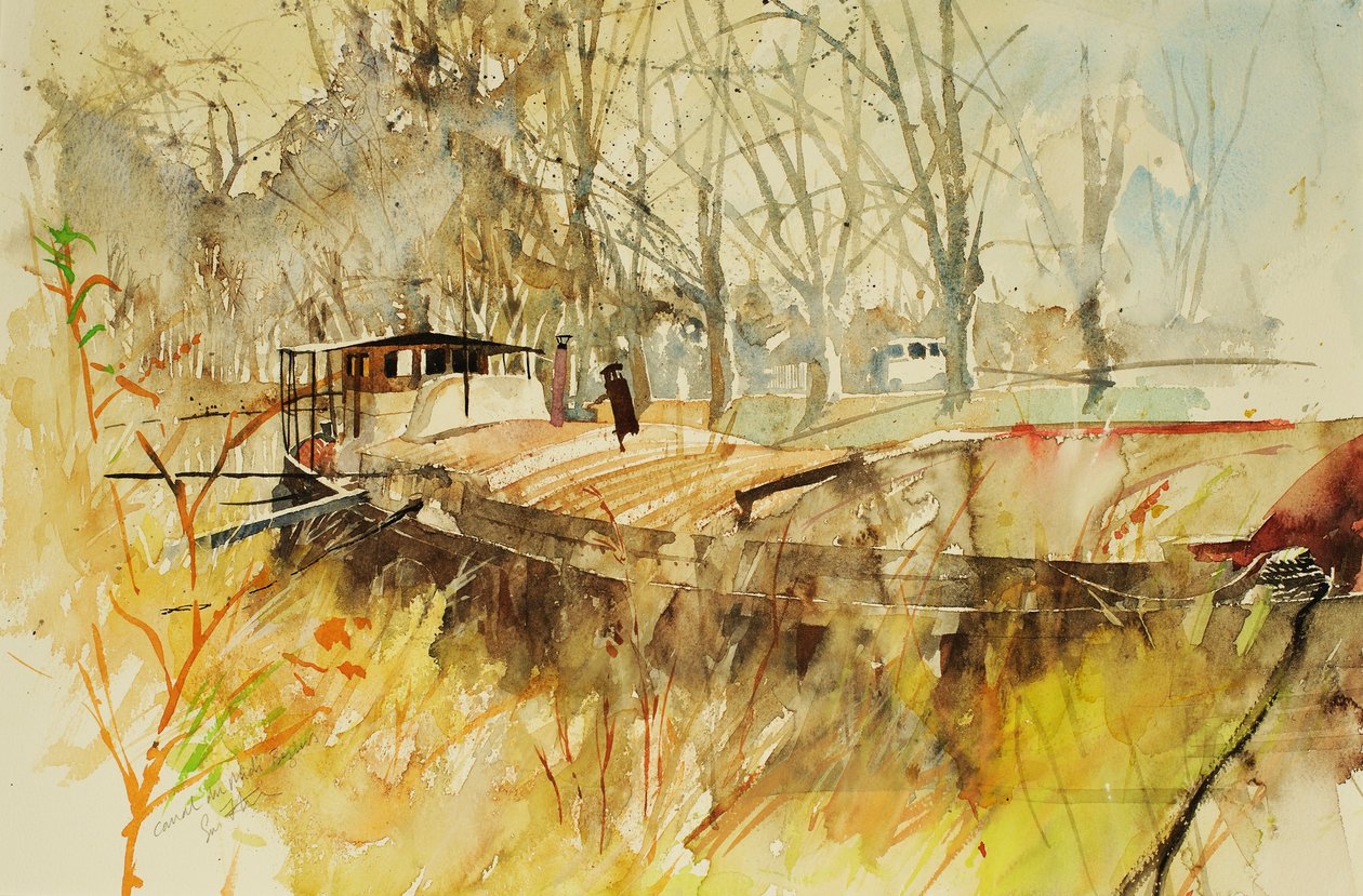 Canal du Midi, 2000 (akvarell) alkotó: Simon Fletcher