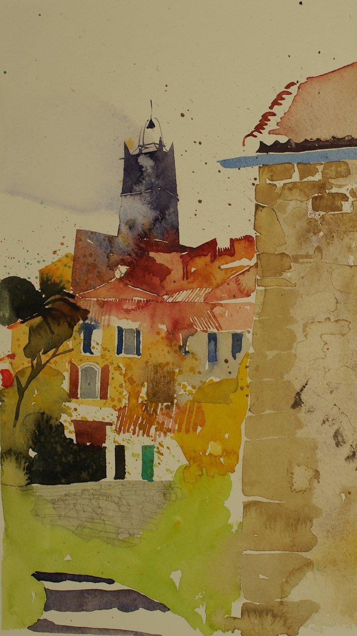 Clocher, Languedoc, 2002 (akvarell) alkotó: Simon Fletcher