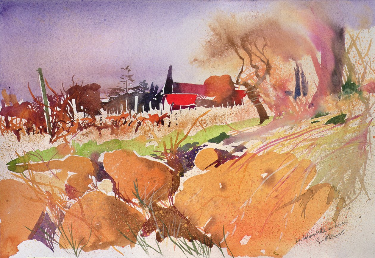 La colombette en hiver, Franciaország, 2004 (akvarell) alkotó: Simon Fletcher