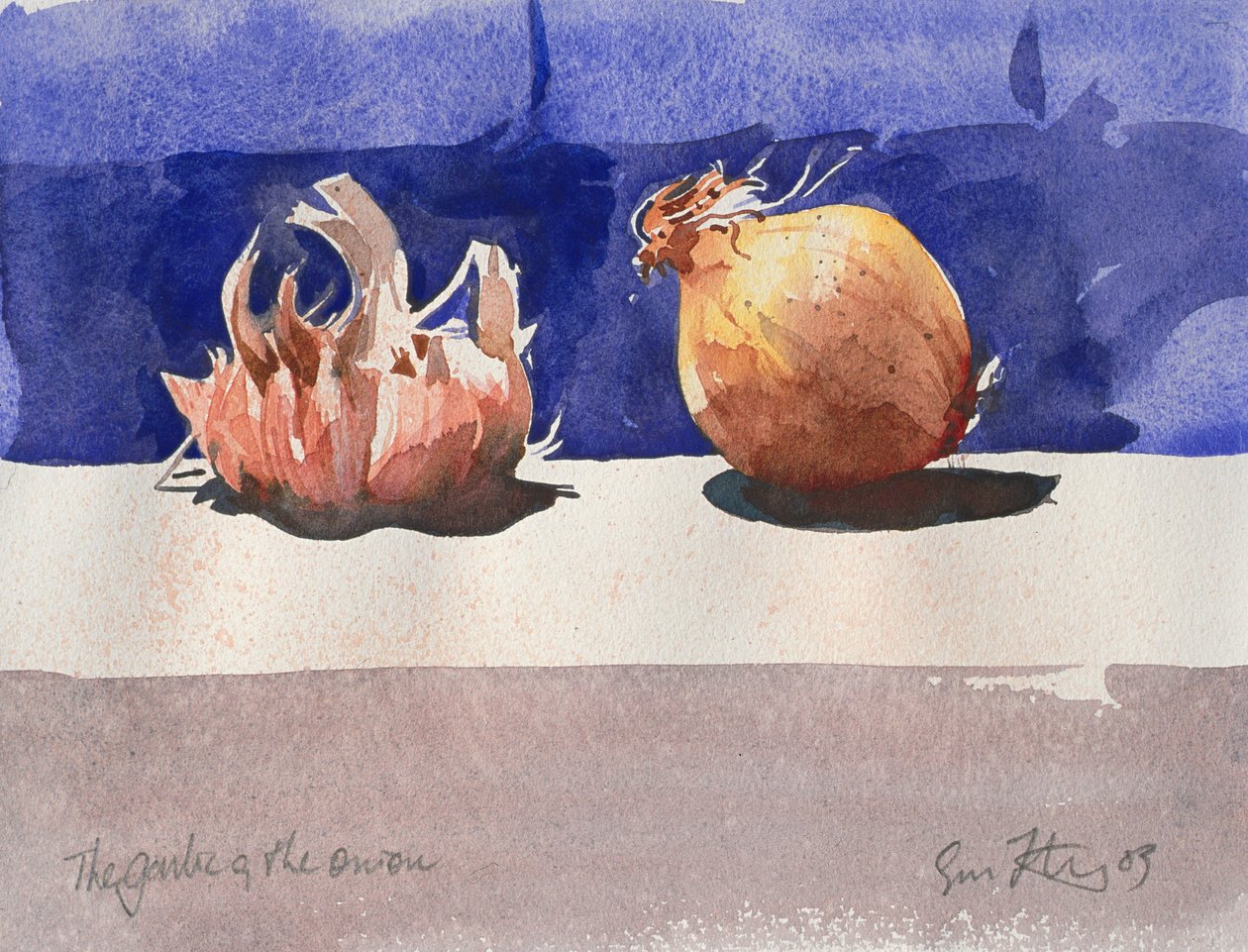 A fokhagyma és a hagyma, 2003 (akvarell) alkotó: Simon Fletcher