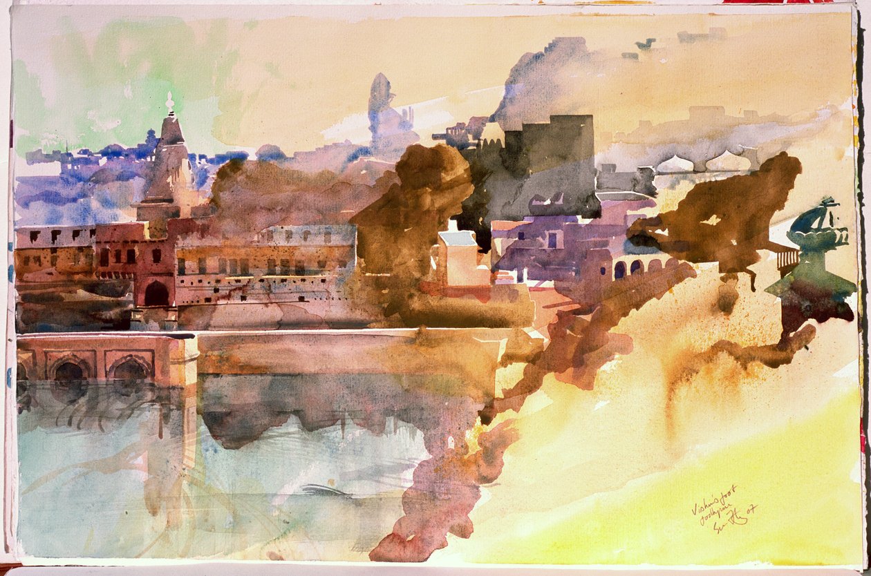 Visnu lába, Jodphur, 2007 (akvarell, papír) alkotó: Simon Fletcher
