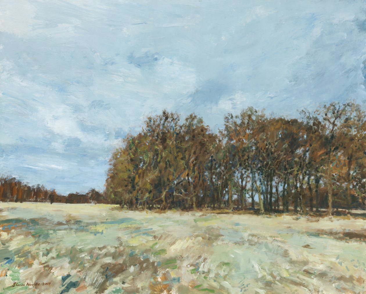 Woodland, Richmond Park, 2019 (olaj, tábla) alkotó: Simon Neville