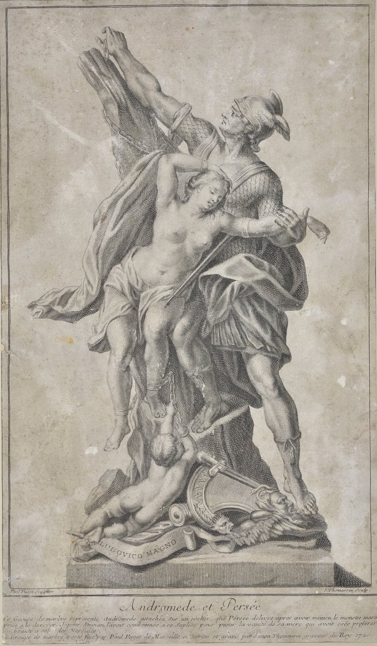 Perseus átadja Andromédet (rajz) alkotó: Simon Thomassin