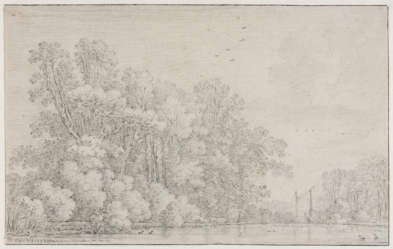 Folyói táj, c. 1650. alkotó: Simon de Vlieger