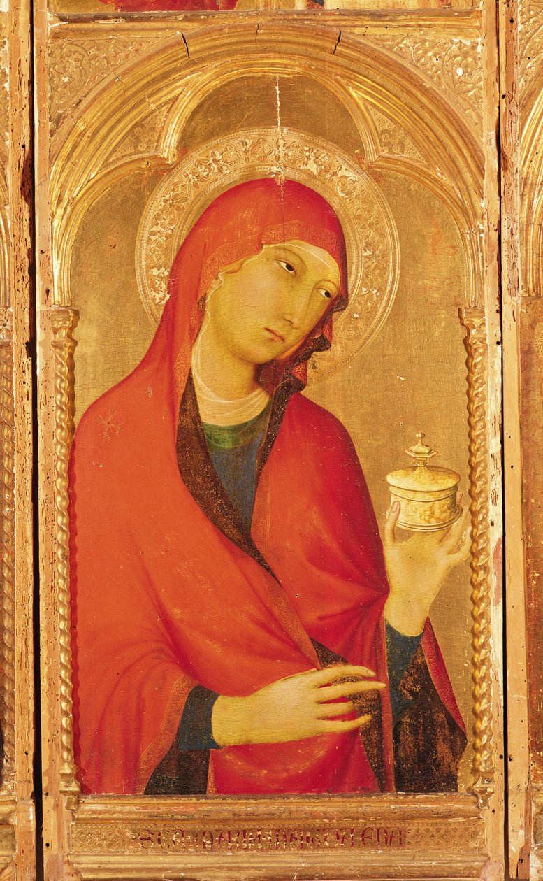 Alexandriai Szent Katalin poliptichon, Mária Magdolna részlete, 1319 (tempera fán) alkotó: Simone Martini