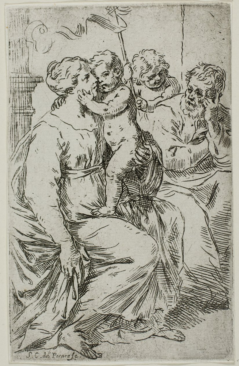 A Szent Család alkotó: Simone Cantarini