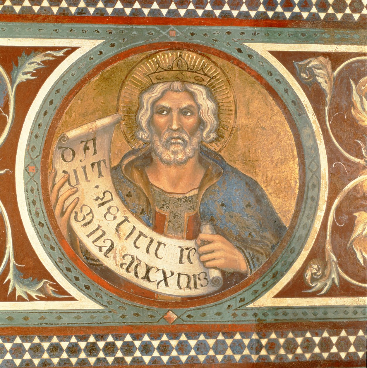 Maesta: David, részlet a keretből alkotó: Simone Martini