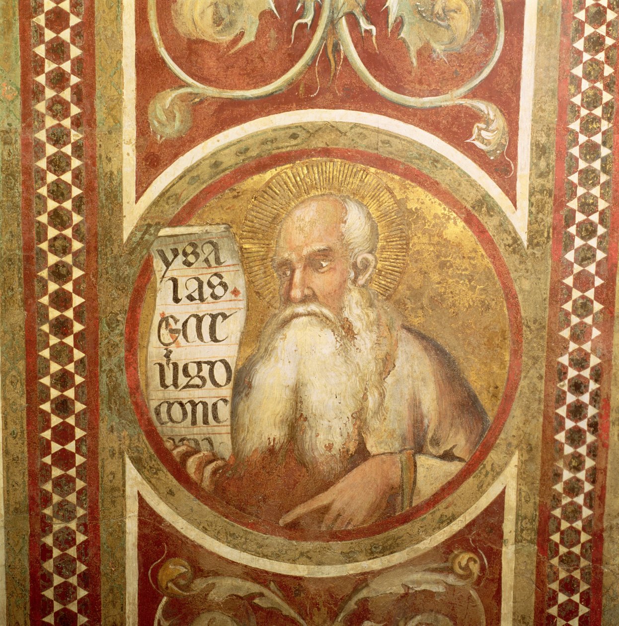Maesta: Isaiah, részlet a keretből alkotó: Simone Martini