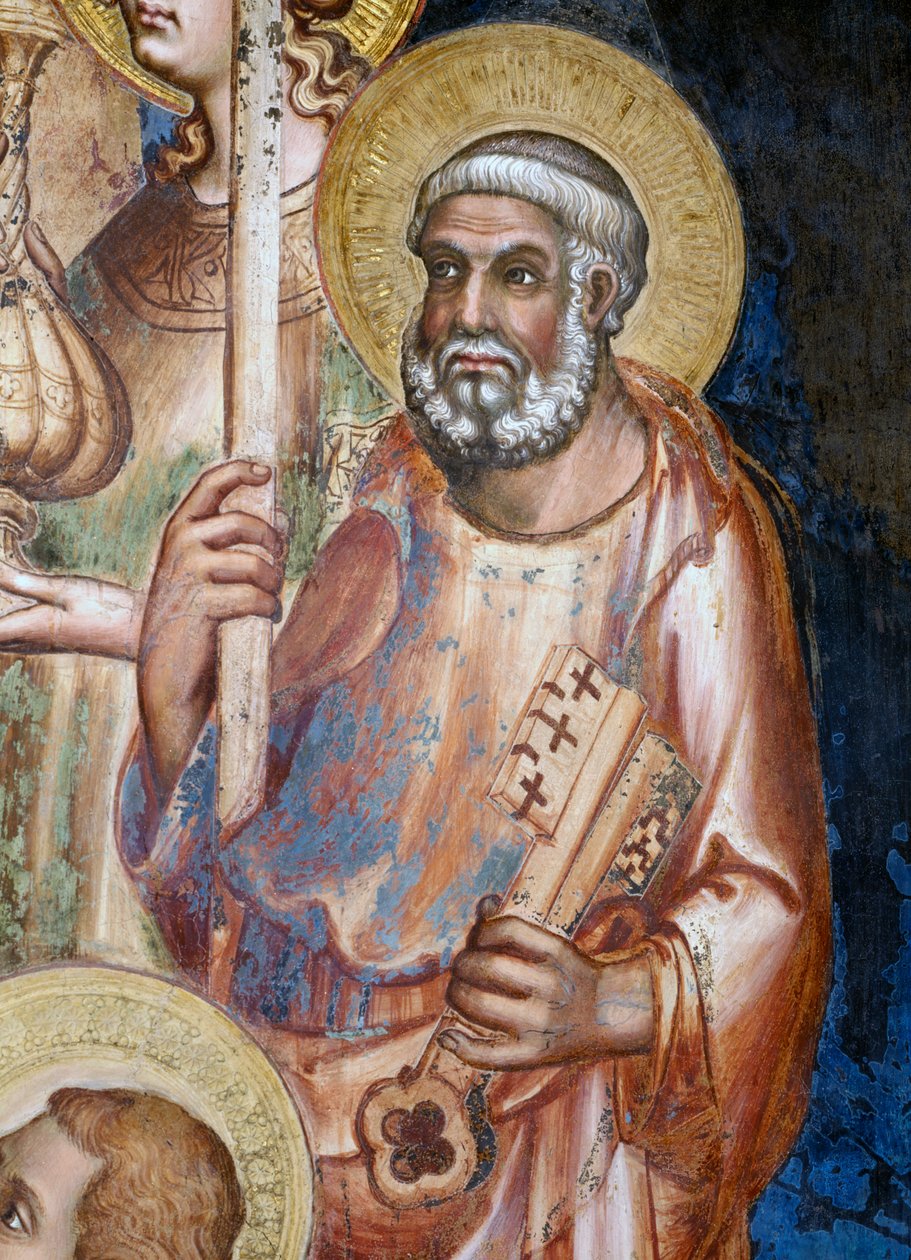 Maesta, Szent Péter részlete, 1315-ös freskó alkotó: Simone Martini