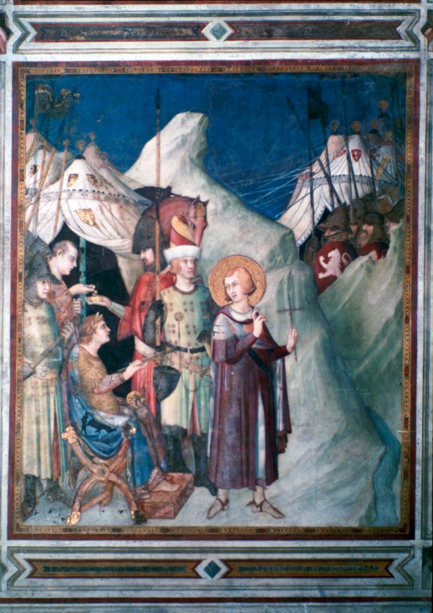Szent Márton lemond fegyvereiről, 1312-1317. alkotó: Simone Martini