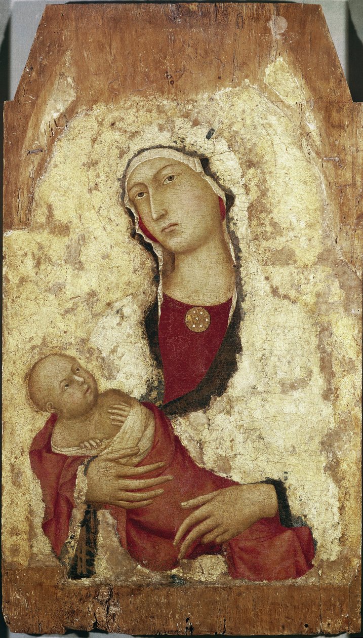 Szűz és gyermek (tempera fán alkotó: Simone Martini