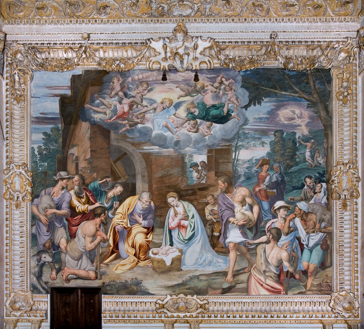 A Pásztorok imádata alkotó: Simone Veneziano Peterzano